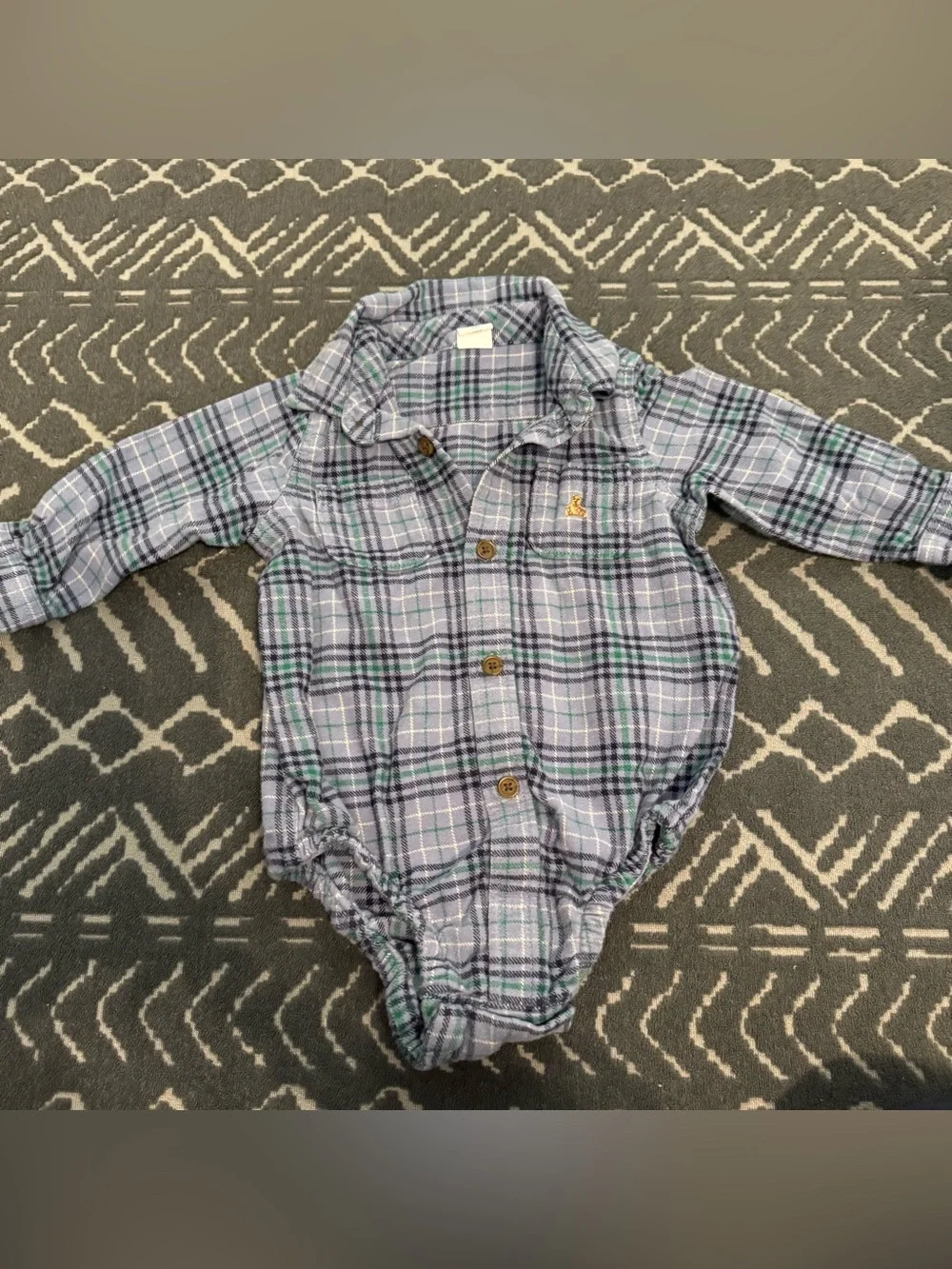 Baby boy gap flannel onesie